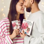 Personalisiertes Herzbaum Cartoon Figuren Baustein Puzzle mit Namen und Datum Valentinstag Jahrestag Geschenk für Paare