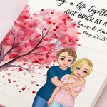 Personalisiertes Herzbaum Cartoon Figuren Baustein Puzzle mit Namen und Datum Valentinstag Jahrestag Geschenk für Paare