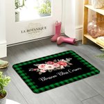 Personalisierte Sonnenblume Rose Floral Willkommen Fußmatte mit Text Flower Shop Home Decor Housewarming Geschenk für Gartenarbeit Liebhaber