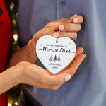 Personalised Our First Christmas As Mr. Mrs. Heart Ceramic Ornament with Name and Date Holiday Tree Decor Christmas Gift for Couple