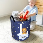 Cestino portabiancheria impermeabile personalizzato con nome cartone animato carico animale regalo di compleanno e Natale per bambini