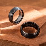 Gepersonaliseerde Zwarte Tungstenen Ring met Inwendige Gravure Tekst Vaderdag Jubileum Valentijnsdag Cadeau voor Mannen
