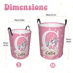 Cestino portabiancheria impermeabile personalizzato con nome cartone animato carico animale regalo di compleanno e Natale per bambini