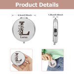 Gepersonaliseerde Bloemen Initiaal Monogram Zak Make-up Spiegel met Gegraveerde Naam Verjaardag Moederdag Huwelijkscadeau voor vrouwen Bruidsmeisjes