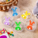 Personlig söt påskhare silhuett med bomullssvans Godisask med namn Party Favor påskgåva för barn