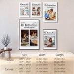 Personalized The Reading Times Newspaper Style Collage Photos Canvas Painting with Name Text Home Wall Decor Birthday Gift for Book Lovers
