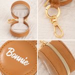 Mini llavero llavero personalizado de cuero PU con iniciales o nombre con cremallera Accesorios de viaje Gimnasio Boda Cumpleaños Regalo para Mujeres