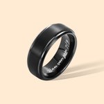 Gepersonaliseerde Zwarte Tungstenen Ring met Inwendige Gravure Tekst Vaderdag Jubileum Valentijnsdag Cadeau voor Mannen