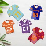 Etiqueta acrílica personalizada de la placa del vaso del Jersey del balompié con el accesorio del número y del nombre para el regalo del equipo del día del juego de la taza de Stanley para los amantes