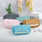 Ricamo personalizzato Nascita Fiore Nome Astuccio per matite con tasca e astuccio con cerniera Fornitura scolastica Compleanno Regalo di ritorno a scuola per bambini Studenti