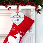 Personalised Our First Christmas As Mr. Mrs. Heart Ceramic Ornament with Name and Date Holiday Tree Decor Christmas Gift for Couple