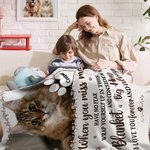 Personalized Miss Me No Fear Paw Print Soft Throw Blanket with Pet Photo and Name Pet Loss Memorial Sympathy Gift for Pet Lover