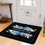 Personalisierte Sonnenblume Rose Floral Willkommen Fußmatte mit Text Flower Shop Home Decor Housewarming Geschenk für Gartenarbeit Liebhaber