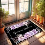 Personalisierte Sonnenblume Rose Floral Willkommen Fußmatte mit Text Flower Shop Home Decor Housewarming Geschenk für Gartenarbeit Liebhaber