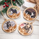 Personalisiertes Hölzernes Haustier-Foto Ornament mit Namen Gravur Hund Katze Erinnerung Weihnachten Geschenk für Tierliebhaber Tierhalter