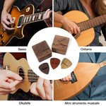 Plettro di legno personalizzato per chitarra e basso e custodia magnetica con testo inciso accessori musicali regalo di compleanno per chitarristi