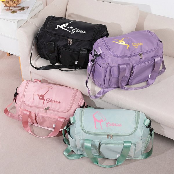 Borsa da palestra personalizzata impermeabile  a tracolla grande spazio sport ginnastica ritmica nome regalo di compleanno per gli amanti dello sport
