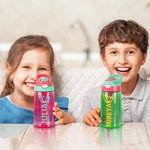 Botella de agua infantil personalizada con orejas de conejito 480ml con nombre y pajita regalo de Pascua o cumpleaños para niños