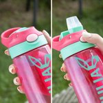 Botella de agua infantil personalizada con orejas de conejito 480ml con nombre y pajita regalo de Pascua o cumpleaños para niños