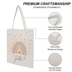 Bolsa de lona reutilizable personalizada con estrella arco iris y nombre Accesorios de viaje Regalo de cumpleaños Vuelta al cole para niños