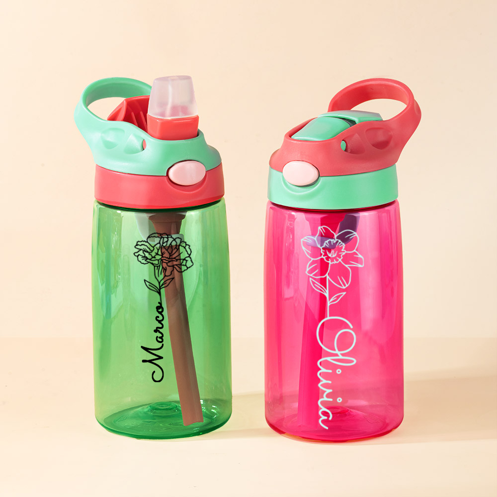 Borraccia Termica Per Bambini 650ml Con Cannuccia – Personalizzata Con Nome Mickey E Minnie