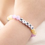 Collier et bracelet d'amitié personnalisé fait à la main avec des perles élastiques colorées Cadeau d'anniversaire pour chat, chien, maman et propriétaire d'un animal de compagnie