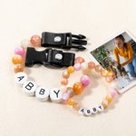 Collier et bracelet d'amitié personnalisé fait à la main avec des perles élastiques colorées Cadeau d'anniversaire pour chat, chien, maman et propriétaire d'un animal de compagnie