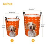 Personalisierter Pfotenabdrücke Haustierporträt Wäsche Aufbewahrungskorb mit Namen und Henkel Geburtstag Geschenk für Katze Hund Haustier Liebhaber