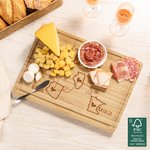 Personalisierte Landkarte FSC Bambus graviert Name Charcuterie Schneidebrett mit Saft Rille Housewarming Jahrestag Geschenk für Familie