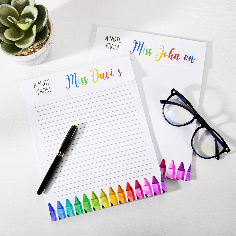Cahier de notes personnalisé pour enseignant avec nom pour cadeau de gratitude