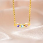 Personalisierte 1-12 Geburtsstein Sterling Silber Familie Halskette Minimalistische Schmuck Muttertag Geburtstag Geschenk für Damen