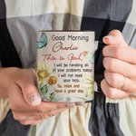 Tazza in ceramica personalizzata Good Morning This is God Christian da 11 oz con nome e cognome Compleanno Regalo religioso ispiratore per le donne