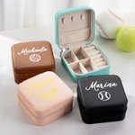 Personalisierte Fußball-Volleyball-Basketball-Design PU-Leder-Schmuck-Box mit Namen Geburtstag Jahrestag Geschenk für Sport-Liebhaber