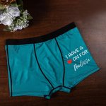 Personalizado I Have A Heart On Para Boxer Breve con Nombre Ropa interior masculina Día de San Valentín Aniversario Cumpleaños Regalo para Marido Novio