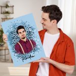 Gepersonaliseerd Faux Glitter Olieverfschilderij Effect Foto Canvas Schilderij Verjaardag Home Decor Herdenkingscadeau voor familie Vriend