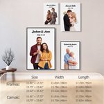 Personalised 3D Cartoon Portrait Photo Canvas Painting with Title and Date Wall Decor Valentine's Day Anniversary Wedding Gift for Couple Family