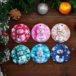 Muñeco de nieve de imitación 3D personalizado Copo de nieve Adorno de cerámica con nombre y año Árbol de Navidad Decoración del hogar Regalo de vacaciones para la familia Niños
