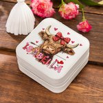 Personalised Coquette Bow Love Highland Cow PU Leather Jewellery Box with Name Travel Essentials Birthday Valentine’s Day Gift for Women
