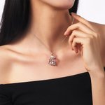 Personalisierte Mutter Tochter Herz Halskette mit Text Gravur Geburtssteinen Muttertag Geburtstag Geschenk für Damen Mädchen