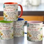 Tazza in ceramica personalizzata Good Morning This is God Christian da 11 oz con nome e cognome Compleanno Regalo religioso ispiratore per le donne
