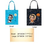 Sac Tote Personnalisé avec Image de Femme Fleur de Naissance et Nom Accessoire de Voyage Travail Courses Cadeau Anniversaire Noël pour Femme