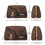 Personifierad tecknad katt Retro läder vattentät öppen bred sminkväska väska med namn resor Essentials födelsedagspresent för kvinnor husdjursälskare