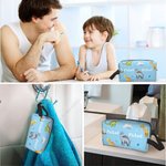 Neceser portátil personalizado de gran capacidad con nombre y asa para un simpático dinosaurio Día del niño Regalo de vuelta al cole para niños