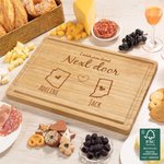 Personalisierte Landkarte FSC Bambus graviert Name Charcuterie Schneidebrett mit Saft Rille Housewarming Jahrestag Geschenk für Familie