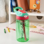 Borraccia personalizzata con fiore della nascita multicolore da 475ml con cannuccia regalo del ritorno a scuola e attività all'aperto per bambini