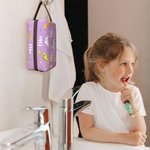 Neceser portátil personalizado de gran capacidad con nombre y asa para un simpático dinosaurio Día del niño Regalo de vuelta al cole para niños