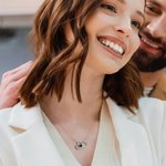 Personalized Double Hollow Heart Zircon Photo Projection Necklace Dainty Jewelry Valentine's Day Birthday Anniversary Gift for Women