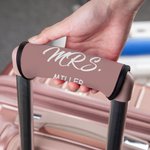 Personalized Mr. & Mrs. Luggage Handle Wraps Set of 2 with Surname and Text Suitcase Accessories Travel Essential Honeymoon Gift for Newlywed Traveler