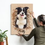 Gepersonaliseerd Faux Glitter Olieverfschilderij Effect Foto Canvas Schilderij Verjaardag Home Decor Herdenkingscadeau voor familie Vriend