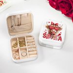 Personalised Coquette Bow Love Highland Cow PU Leather Jewellery Box with Name Travel Essentials Birthday Valentine’s Day Gift for Women